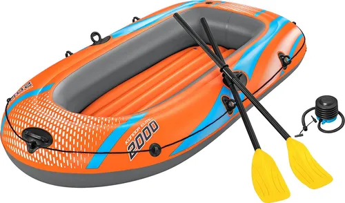 Bestway Schlauchboot-Set Kondor Elite 2000 - Boote: Strapazierfähiges PVC-Boot für 1 Erwachsenen und 1 Kind, inklusive Ruder und Pumpe – ideal für unbeschwerte Wasserabenteuer!