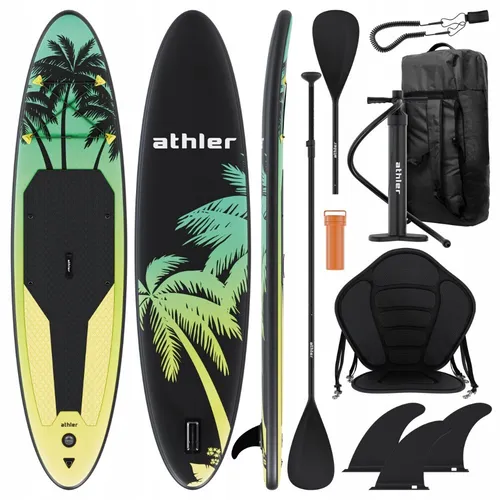 SUP AUFBLASBARES BRETT 330 CM MIT 2IN1 PADDEL UND SITZ - ATHLER MIAMI GELB