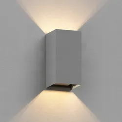 ledscom.de Wandleuchte CUBEL für außen, IP65, Up-/Downlight, grau matt, eckig, 1x G9 max. 10W