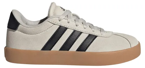 Adidas Unisex Kinder VL Court 3.0 Schuhe, Alumina/Core Black/Gum 3, 34 EU - Stylische Kinder Sneaker mit regulärer Passform, aus robustem Wildleder und dämpfender Zwischensohle für optimalen Komfort im Alltag.