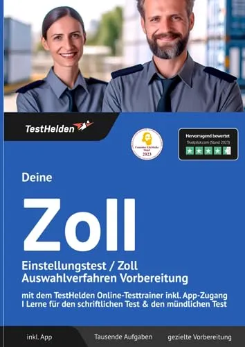 TestHelden Zoll Einstellungstest Vorbereitung - Hörbuch zur optimalen Vorbereitung auf den Zoll Einstellungstest, inklusive Online-Testtrainer und App-Zugang für flexibles Lernen.