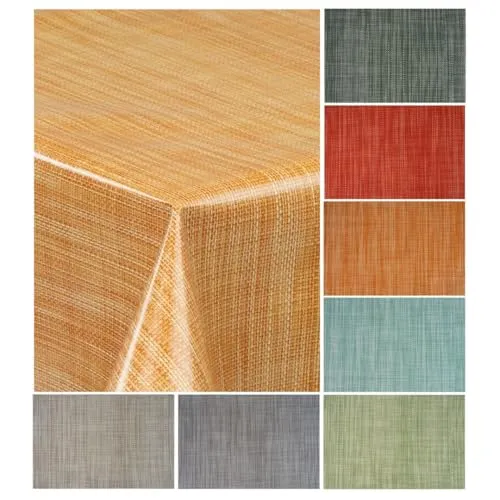 laro Wachstuch-Tischdecke Wachstischdecke Gartentischdecke Leinenoptik, Muster:Leinenoptik Mango Gelb, Größe:80x80