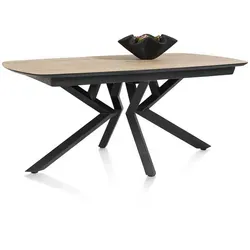 XOOON Ausziehtisch Masura 180 - 240 cm - Moderner Esstisch aus Eiche natur, ausziehbar für bis zu 10 Personen, ideal für gesellige Runden im Esszimmer. Robustes Kreuzmetallgestell sorgt für Stabilität.
