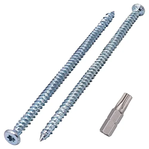 SKIR'CO (20 Stück) Verzinkte 7,5 x 152 mm Betonschrauben, Senkkopf, Mauerwerk Schrauben, Rahmen Befestigungsschraube