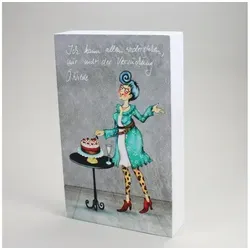 440s Wandspruch Holz-Bild Versuchung - Figuren & Skulpturen, stilvolles Holz-Bild in Grau mit dem Motiv 'Versuchung', ideal für eine inspirierende Wandgestaltung.