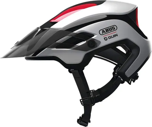ABUS Fahrradhelm MonTrailer polar white L QUIN Ready - Fahrradhelm mit 12 Belüftungsöffnungen, In-Mold-Konstruktion und abnehmbarem Futter. Ideal für Radsport, Mountainbike und Rennradfahrer.