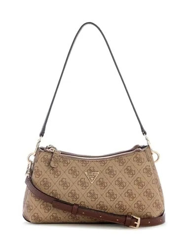 Guess Noelle II Schultertasche (Latte Logo/Braun) - Elegante Guess Noelle II Schultertasche in latte logo/braun, ideal für stilbewusste Frauen. Hochwertiges Material und sicherer Reißverschluss bieten Komfort und Schutz für Ihre Essentials.