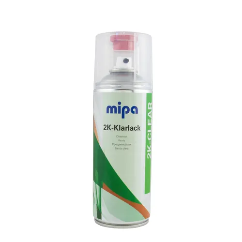 Mipa 2K Klarlack Spray 400ml - Hochglänzend & Kratzfest - Spraydose für hochglänzende, kratzfeste Lackierungen. Ideal für Karosserien, schnell trocknend und geeignet für verschiedene Basislacke.