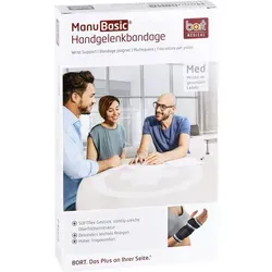 Bort Manubasic Bandage links medium schwarz - Bandagen für links, mittlere Größe, bietet optimalen Halt und Unterstützung für verletzte Gelenke, ideal für die Rehabilitation.