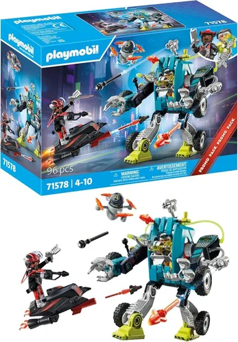 PLAYMOBIL 71578 Roboter vs. Fluggleiter – Spannendes Spielset - Erlebe actionreiche Abenteuer mit dem PLAYMOBIL Roboter vs. Fluggleiter Set! Inklusive zwei Figuren und aufregendem Zubehör für kreativen Spielspaß. Perfekt für Kinder ab 4 Jahren!