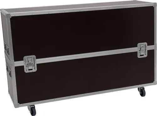 ROADINGER Flightcase 2x LCD ZL65 - Hochwertiges Hauben-Case mit Lenkrollen, ideal für den sicheren Transport von LCD-Geräten. Robuste Verarbeitung aus Birkenmultiplexholz und schützender Schaumstoffpolsterung.