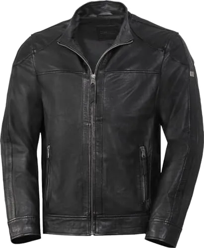 Ross & Cole Herren Lederjacke aus 100% Nappaleder, Schwarz, Gr. 50 - Hochwertige Herrenjacke aus butterweichem Nappaleder für höchsten Tragekomfort. Modischer Stehkragen, praktische Taschen und markante Teilungsnähte verleihen der Jacke einen lässigen Look – ein Must-Have für jede Garderobe!