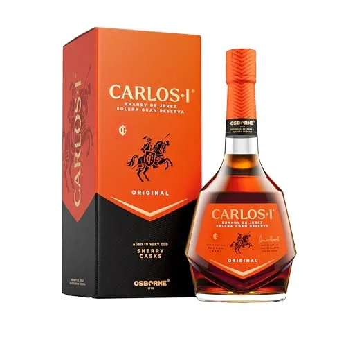 CARLOS I Brandy Solera Gran Reserva - 70 cl, edler Genuss aus Jerez mit Aromen von Vanille und Kakao