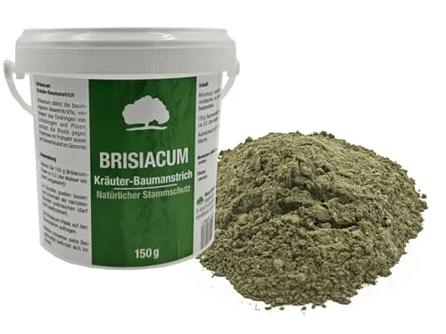 Brisiacum Kräuter Baumanstrich - Natürlicher Stammschutz für das ganze Jahr - Vorbeugender Schutz und Behandlung von Schäden - mit Niempresskuchen und Lebermoos (150g)