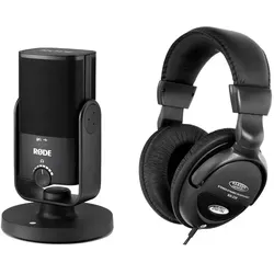 Rode NT-USB Mini Studiomikrofon Set - Mikrofon Spar-Set mit hochwertigem USB-Studiomikrofon, integriertem Popschutz und latenzfreiem Monitoring für professionelle Audioaufnahmen.