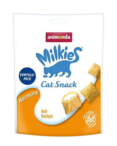 animonda Milkies Katzensnack mit Milch - Harmony (6 x 120g) - Getreidefreier Katzensnack mit cremigem Kern im praktischen Vorteilspack. Ideal für ernährungssensible Katzen, sorgt für unbeschwerten Snackgenuss ohne Zusatzstoffe.