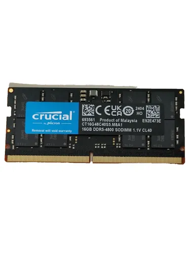 Crucial RAM 16GB DDR5 4800MHz CL40 SODIMM - Leistungsstarker Laptop-Speicher für Gaming und anspruchsvolle Anwendungen mit innovativer Energieverwaltung