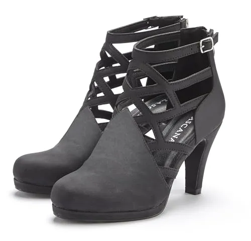 LASCANA Stiefelette mit Cut-Outs VEGAN schwarz 41 EU - Wanderschuhe mit modischem Design, 9 cm Stilettoabsatz und veganem Obermaterial für stilbewusste Frauen.