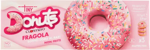 Glutenfreie Erdbeer-Donuts Cuore Nero Fragola 111g - Tiny