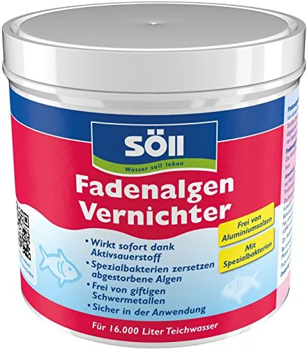 Söll Fadenalgen-Vernichter 500g - Effektives Pulver zur Algenbekämpfung in Koi-Teichen und Gartenteichen. Fördert die Wasserqualität für ein gesundes Teichökosystem.