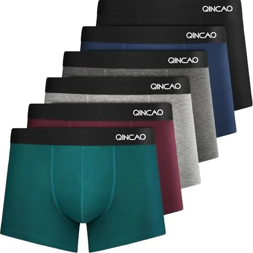 QINCAO Boxershorts Herren 6er Pack – Bequeme Unterwäsche ohne störendes Etikett - Entdecken Sie die QINCAO Herrenboxershorts im 6er-Pack: Hochwertige Baumwolle, perfekter Sitz und ein innovatives, etikettenfreies Design für höchsten Tragekomfort. Ideal für den täglichen Einsatz.