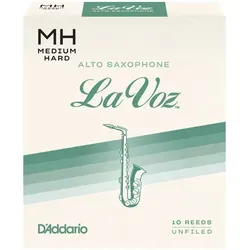 D’Addario Woodwinds La Voz - Alt Saxophone Medium Hard - 10er Pack - Instrumentenzubehör für Alt-Saxophon, bietet hervorragende Klangqualität und Ansprache für Musiker aller Level.