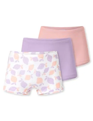 Schiesser Mädchen 3 Pack Unterwäsche Shorts hohe Passform - 95/5 Organic Bio Baumwolle - Größe 92 bis 140