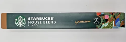 NESPRESSO STARBUCKS House Blend Lungo Kaffeekapseln, 10 Portionen - Kaffee - Genießen Sie den vollmundigen Starbucks House Blend mit harmonischen Schokoladen- und Nussnoten, perfekt für Nespresso-Maschinen.