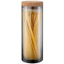 Blomus KEEPY Vorratsglas 3,5 Liter mit Korkdeckel - Luftdichtes Vorratsglas in Smoked Grey für die stilvolle Aufbewahrung von Lebensmitteln wie Nudeln, Mehl, Reis oder Kaffee. Hochwertige Verarbeitung und vielseitige Nutzung für Ihre Küche.
