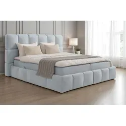 Boxspringbett AURA 120x200 cm mit Bonell Matratze H3 und Topper - Modernes Boxspringbett mit integriertem Stauraum und optimaler Körperunterstützung für besseren Schlafkomfort. Ideal für Paare, Singles und Familien.