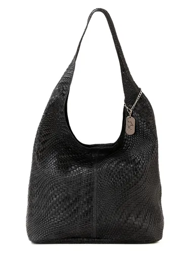 Anna Morellini Leder-Schultertasche "Palladia" in Schwarz – Stilvolle Damenhandtasche - Elegante Schultertasche aus hochwertigem Rindsleder, mit praktischen Innentaschen und einem stilvollen Anhänger. Ideal für den täglichen Gebrauch und gefertigt in Italien.