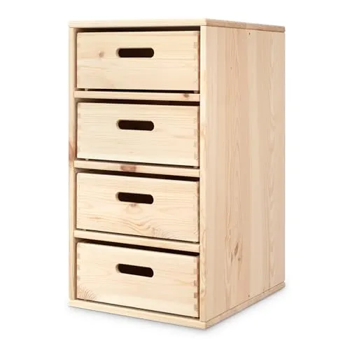 Ehrenkind® Regal für Kinderzimmer – 4 Fächer aus Kiefer - Praktisches Aufbewahrungssystem für Spielzeug und Bücher, fördert Ordnung und Selbstständigkeit – ideal für jedes Kinderzimmer.