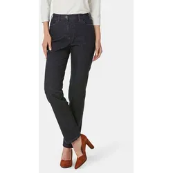 GOLDNER Bequeme Jeans Denimhose mit Stretchkomfort Baumwollhose im 5-Pocket-Stil mit elastischem Bund und Knöchellänge grau|schwarz 48