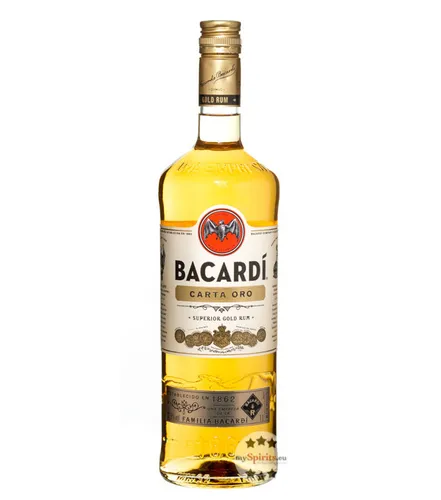 Bacardi Carta Oro 1 Liter - Hochwertiger Rum - Rum mit 40% Vol., ideal für Cocktails oder pur, in 1,0l Flasche. Genießen Sie den vollmundigen Geschmack von Bacardi.