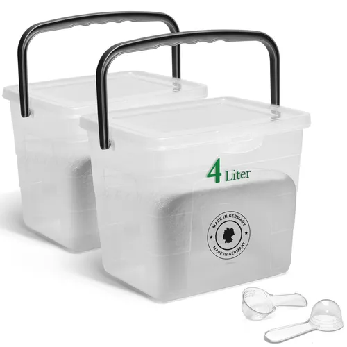 Novaliv Waschmittelbox 4 Liter mit Deckel und Dosierlöffel - Praktische 4-Liter Aufbewahrungsbox für Waschmittel, schützt vor Feuchtigkeit und Verklumpungen. Vielseitig einsetzbar für Reinigungsmittel, Spielzeug und mehr.