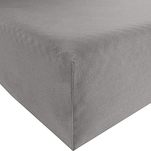 REDBEST Spannbettlaken Denver Elasthan-Jersey-Stretch grau 140x200 cm - 160x200 cm - Hochwertiges Spannbettlaken aus Elasthan-Jersey-Stretch für optimalen Liegekomfort. Besonders weich und anschmiegsam, passt sich perfekt an Ihre Matratze an. Mit langlebigem Rundumgummi, bügelfrei und ideal für Matratzen bis 25 cm Höhe.