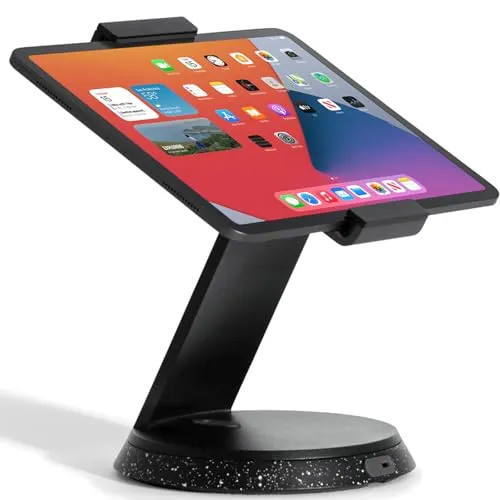 BOUNCEPAD Eddy - Universelle Tischhalterung für iPads und Tablets - Ständer für Tablets, drehbar um 350° und mit verstellbarem Bildschirmwinkel, ideal für flexibles Aufstellen und einfache Nutzung von iPads und Tablets.