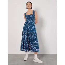 Apricot Midikleid Spaced Ditsy Smocked Tiered Dress - Kleider, leichtes und atmungsaktives Material mit schmeichelhaftem, gesmoktem Oberteil und elegantem Blumenprint – perfekt für warme Tage!
