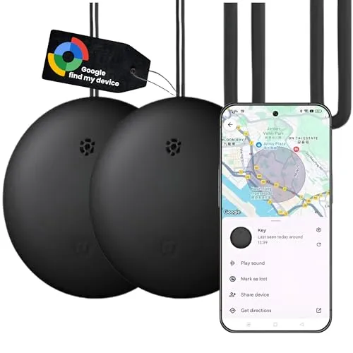S&T Design Android GPS Smart Tag - GPS-Tracker für Schlüssel und Gepäck - GPS-Tracker für Android, wasserdicht (IP67) und mit 1 Jahr Batterielaufzeit. Ideal für die Ortung von Schlüsseln, Gepäck und Haustieren. Nahtlose Integration mit Google „Mein Gerät finden“.