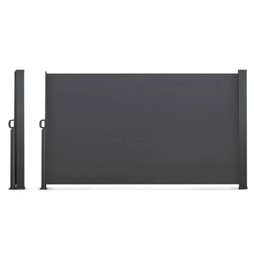 IDMarket Einziehbarer Außenparavent 180 x 500 cm Anthrazitgrau - Praktischer Raumteiler: Der versenkbare Paravent mit einer Höhe von 180 cm bietet Ihnen Flexibilität und Stil für Ihren Außenbereich. Ideal für die Gestaltung von privaten Rückzugsorten.
