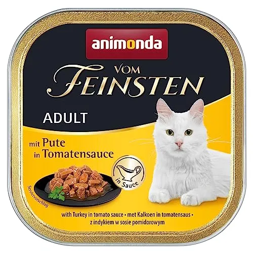 Animonda vom Feinsten Katzenfutter mit Lachs in Kräutersauce (32 x 100g) - Hochwertiges, getreidefreies Nassfutter für Katzen mit frischen Zutaten und zarter Konsistenz. Ideal für ausgewachsene Katzen und ohne Zucker, Farb- oder Konservierungsstoffe.