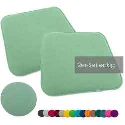 heimtexland Sitzkissen Filz Sitzauflage Stuhlkissen Bankkissen abwaschbar, Filzkissen eckig & rund I Indoor Outdoor I bequem & robust grün Eckig | 35 cm x 35 cm