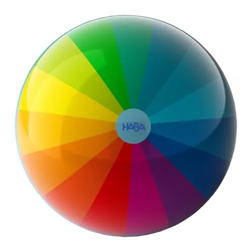 HABA Kinderball Regenbogen – 14 cm, robuster Spielball für drinnen & draußen - Bunter Kinderball mit 14 cm Durchmesser, ideal für aktives Spiel drinnen und draußen. Aus robustem Kunststoff, ausgestattet mit Ventil für einfache Handhabung. Fördert die motorische Entwicklung von Kindern ab 2 Jahren.