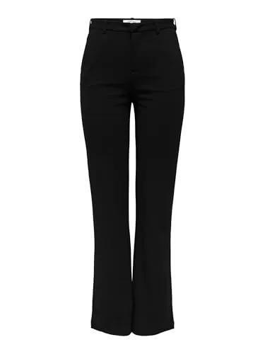 ONLY ONLRAFFY-YO Life MID STR Pant TLR NOOS Hose - Damen-Hosen in elegantem Schwarz, bequeme Form mit geradem Bein und super softe Web-Qualität für optimalen Tragekomfort.
