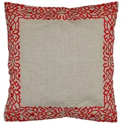 Handgefertigter Kissenbezug Frisia Rot 40x40cm - Boho Vintage Deko