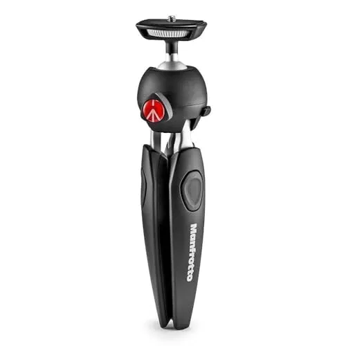 Manfrotto MTPIXIEVO-BK PIXI EVO Ministativ - Stativ für spiegellose Kameras und DSLR, extrem leicht und kompakt, ermöglicht Aufnahmen in Bodenhöhe mit 2 Beinanstellwinkeln.