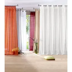 OTTO home Gardine REGINA (2 St), Ösen, transparent, Vorhang, Fertiggardine, 2-er Set, transparent, modern, Struktur beige 140 cm x 145 cm