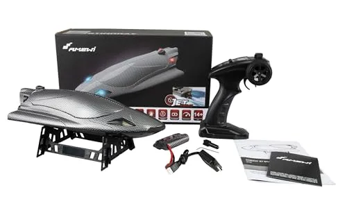 Amewi RC Motorboot RtR 335mm – Speedboot mit Jetantrieb - RC-Modelle: Erlebe höchste Agilität mit dem innovativen Jetantrieb, der auch flaches Wasser meistert und für starken Vortrieb sorgt.