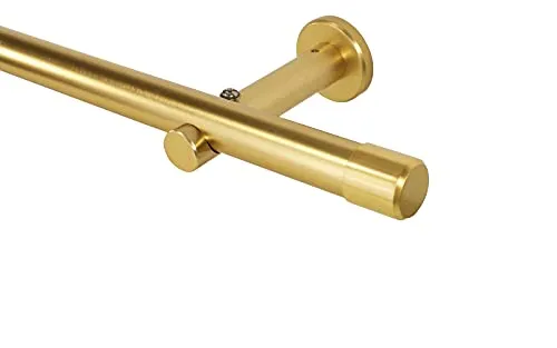 Gardinenstange Messing matt 20 mm – Vorhangstange für Wand- und Deckenmontage - Einzelfensterstangen aus Aluminium, ideal für stilvolle Dekoration mit einfacher Montage und flexiblem Zuschnitt.