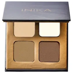 INIKA Organic Brow Palette 8 g - Individuelle Augenbrauenfarbe - Augen Make-Up mit 100% natürlichen, veganen Inhaltsstoffen. Enthält hellen und dunklen Brauenpuder, pflegendes Wachs und eine praktische Mini-Brauenbürste für perfektes Styling jederzeit.